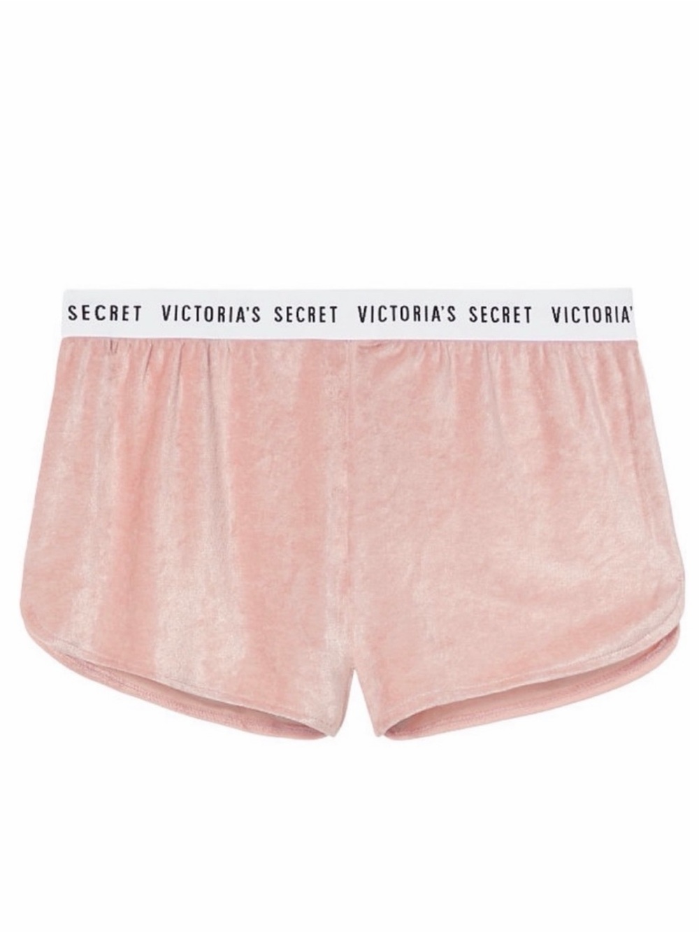 VICTORIA’S SECRET Pink Velour Lounge Shorts Logo Waist Size Small